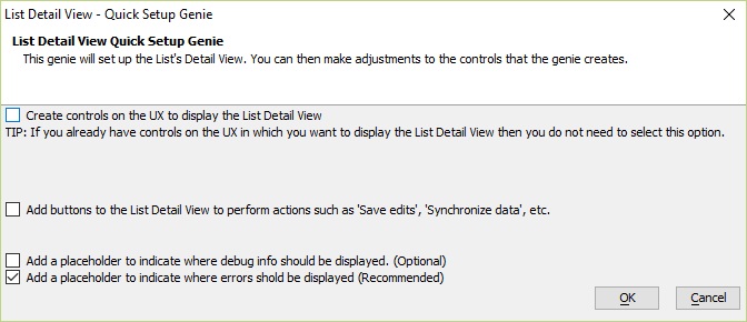 Detailview Quicksetupgeniedialog